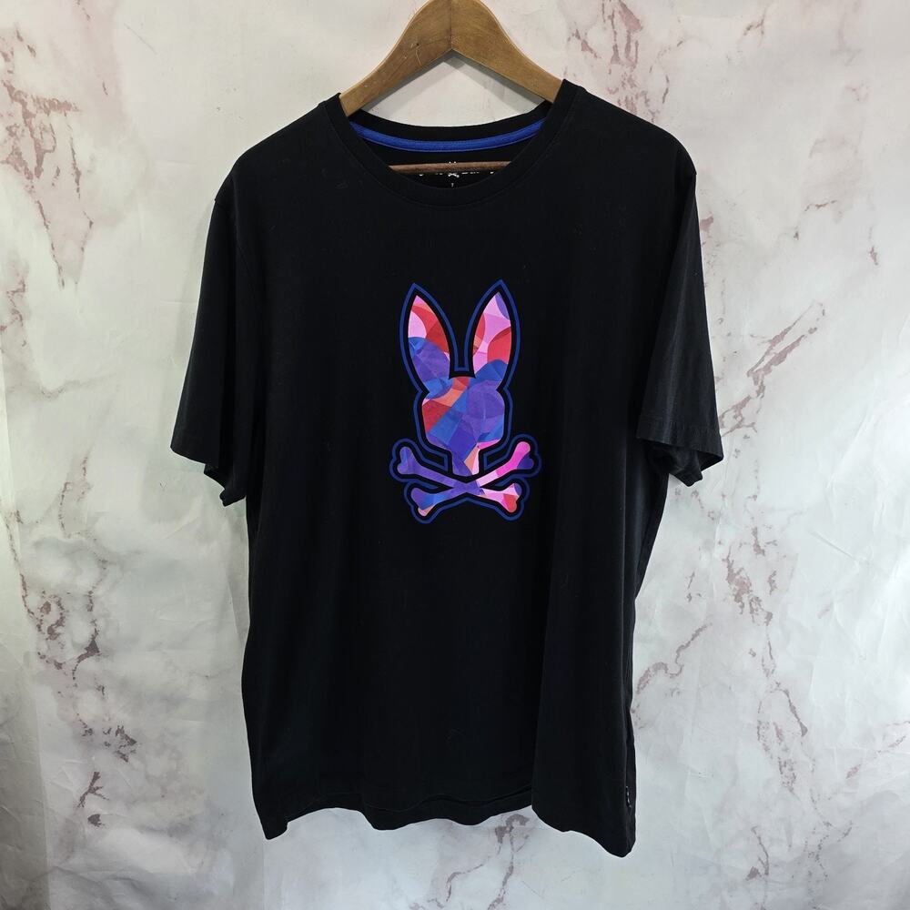 Psycho Bunny T Shirt Mens XL Black Pima Cotton Crew Neck Short Sleeve Logo